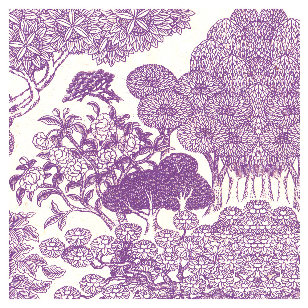 Lamali Decorative Lokta Paper Kongpo 20"x30" White/Violet