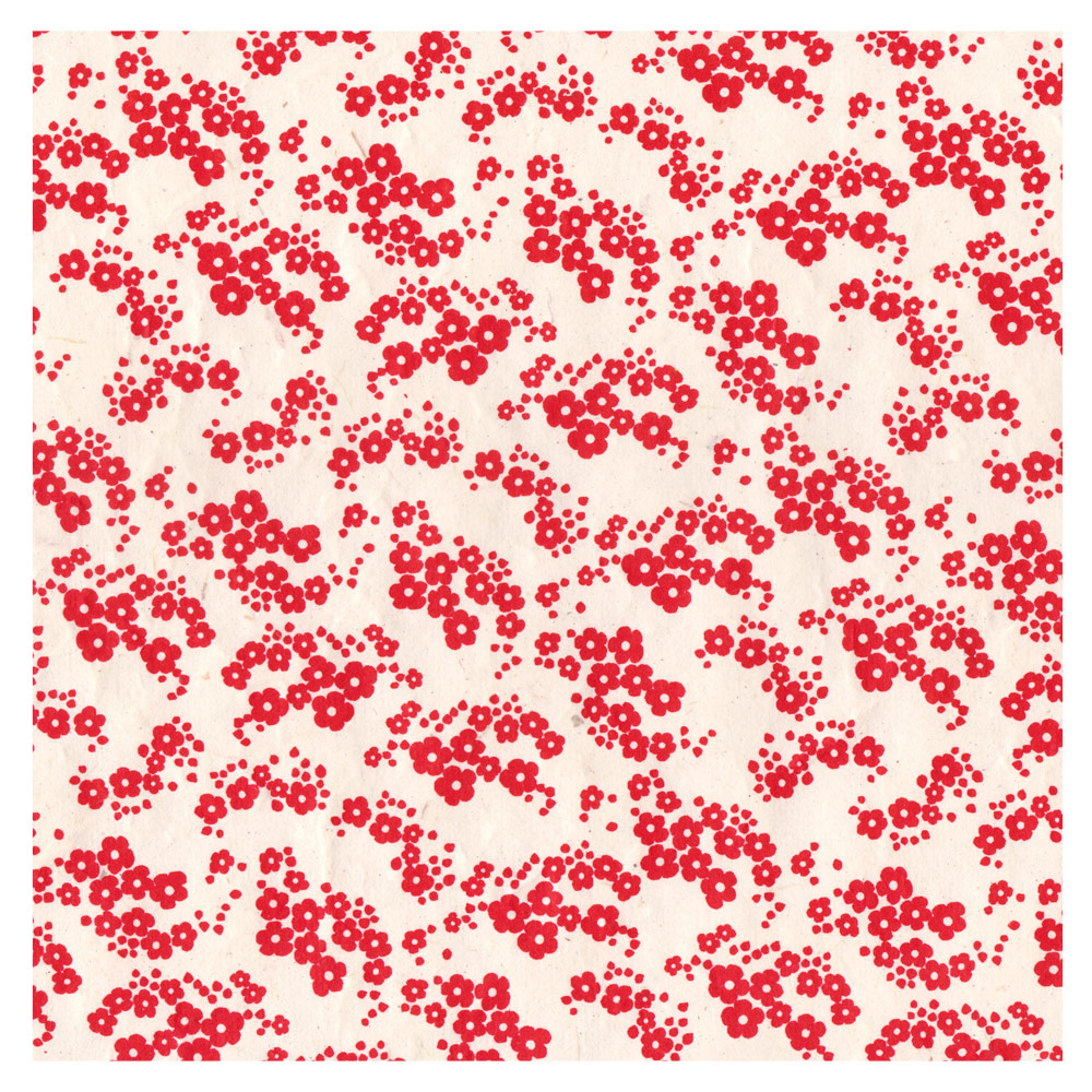 Lamali Decorative Lokta Paper Spring 20"x30" White/Red