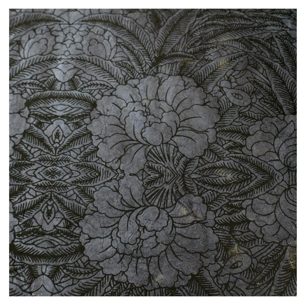 Lamali Decorative Lokta Paper Rhododendron 20"x30" Anthracite/Black