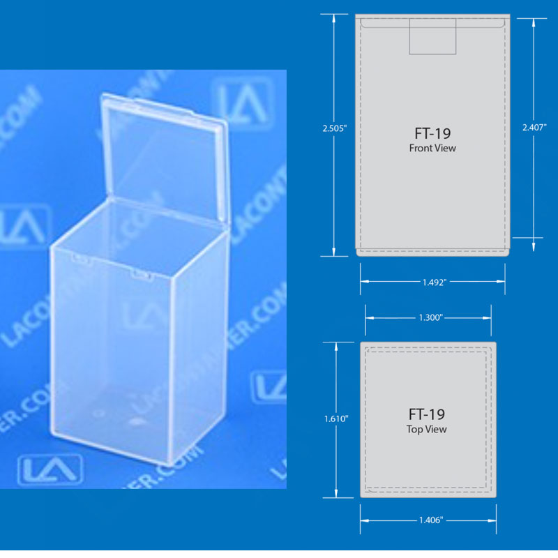 Flex-A-Top FT104 Vertical Small Hinged Lid Plastic Boxes
