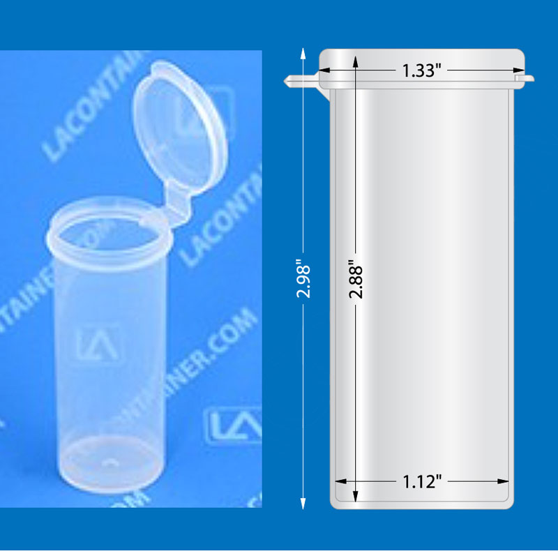 Lavials® 3 oz Hinged Lid Plastic Lab Vial VL30L