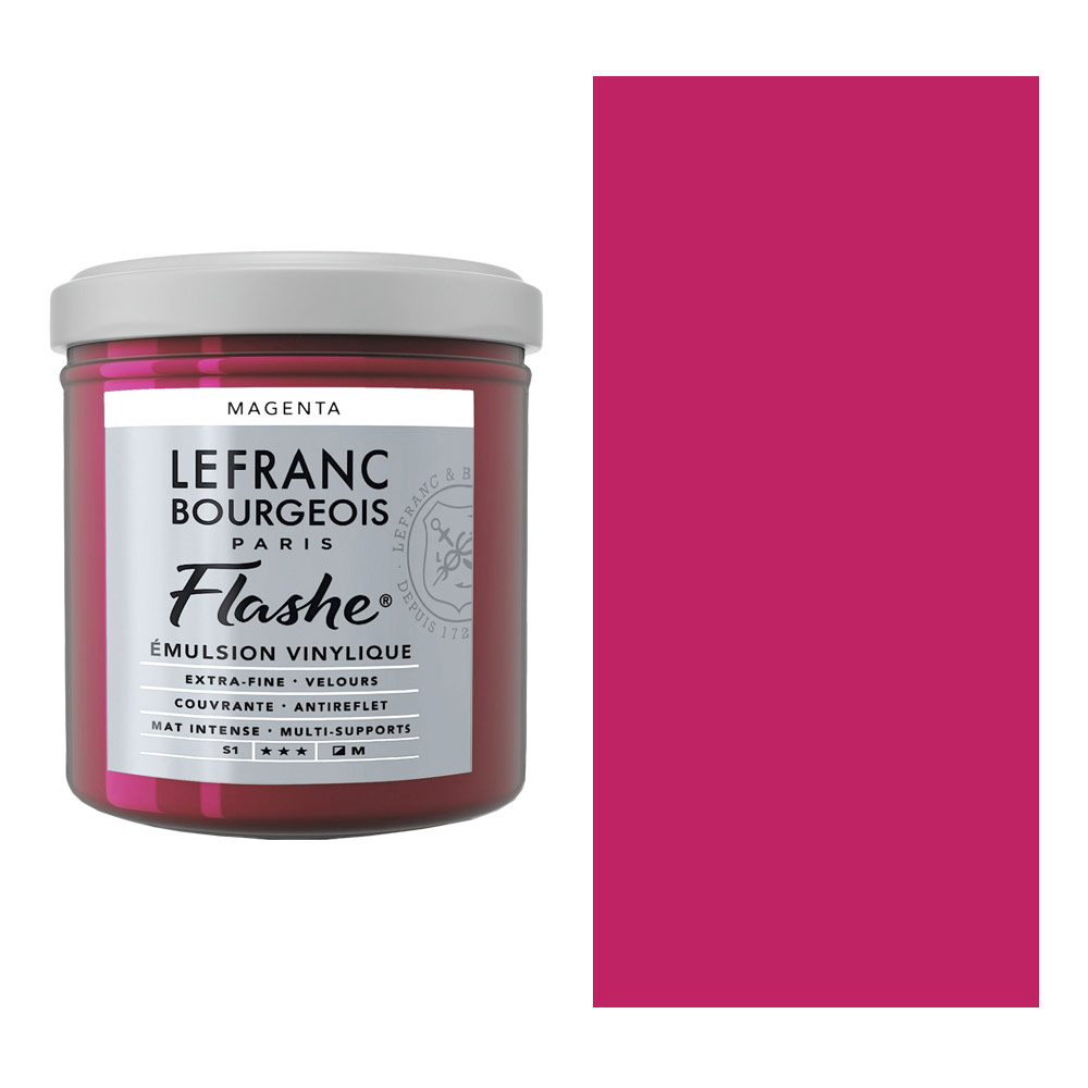 Flashe Paint Acrylic Vinyl Emulsion, 125 ml Topf, Magenta