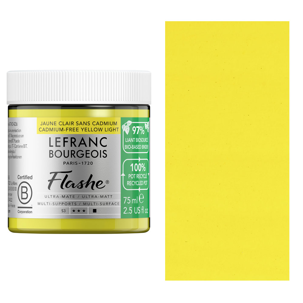Lefranc & Bourgeois Flashe Bio-Based Vinyl Paint 75ml Cadmium Free Yellow