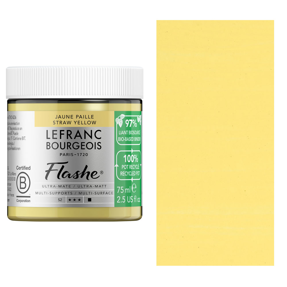 Lefranc & Bourgeois Flashe Bio-Based Vinyl Paint 75ml Straw Yellow