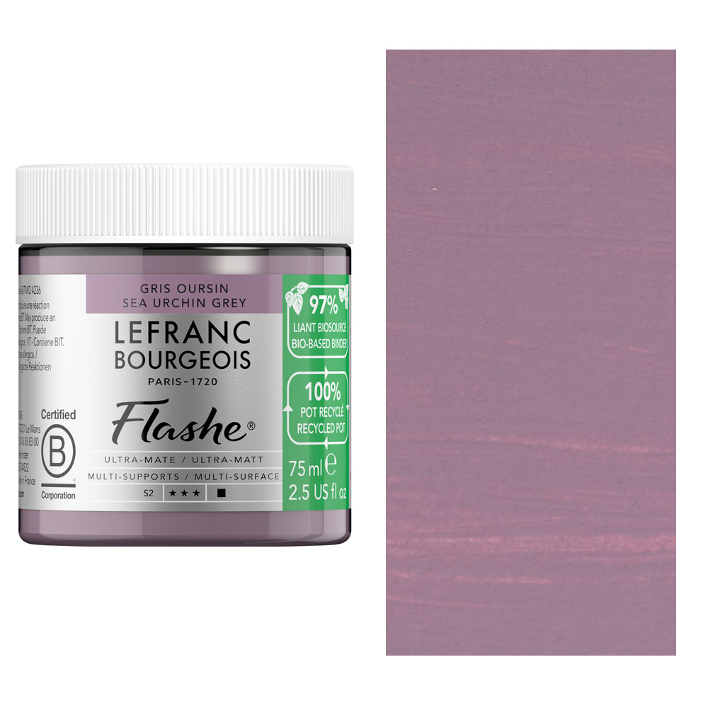 Lefranc & Bourgeois Flashe Bio-Based Vinyl Paint 75ml Sea Urchin Grey