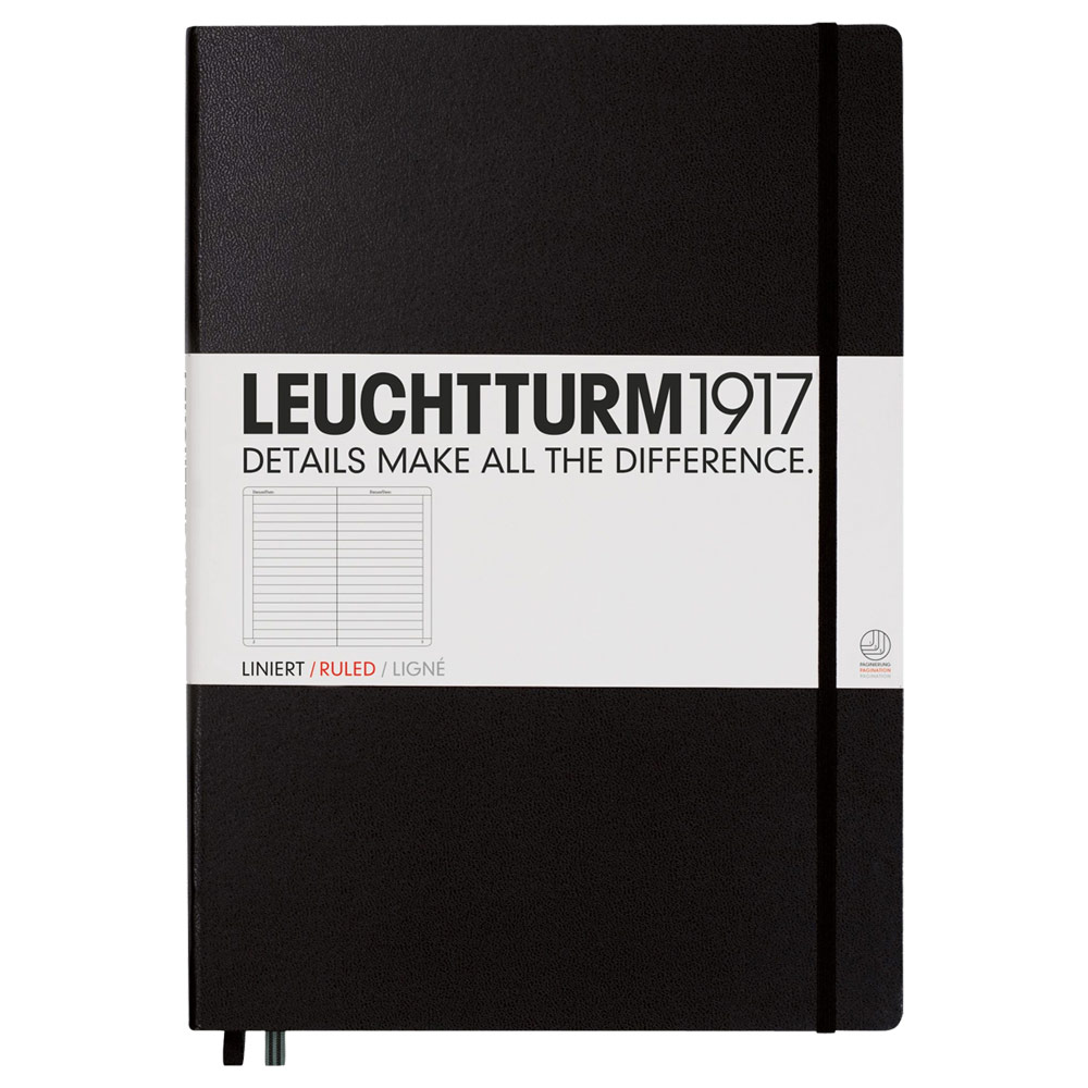 Leuchtturm1917 A4+ Notebook Master Hardcover Ruled 8.75"x12.5" Black