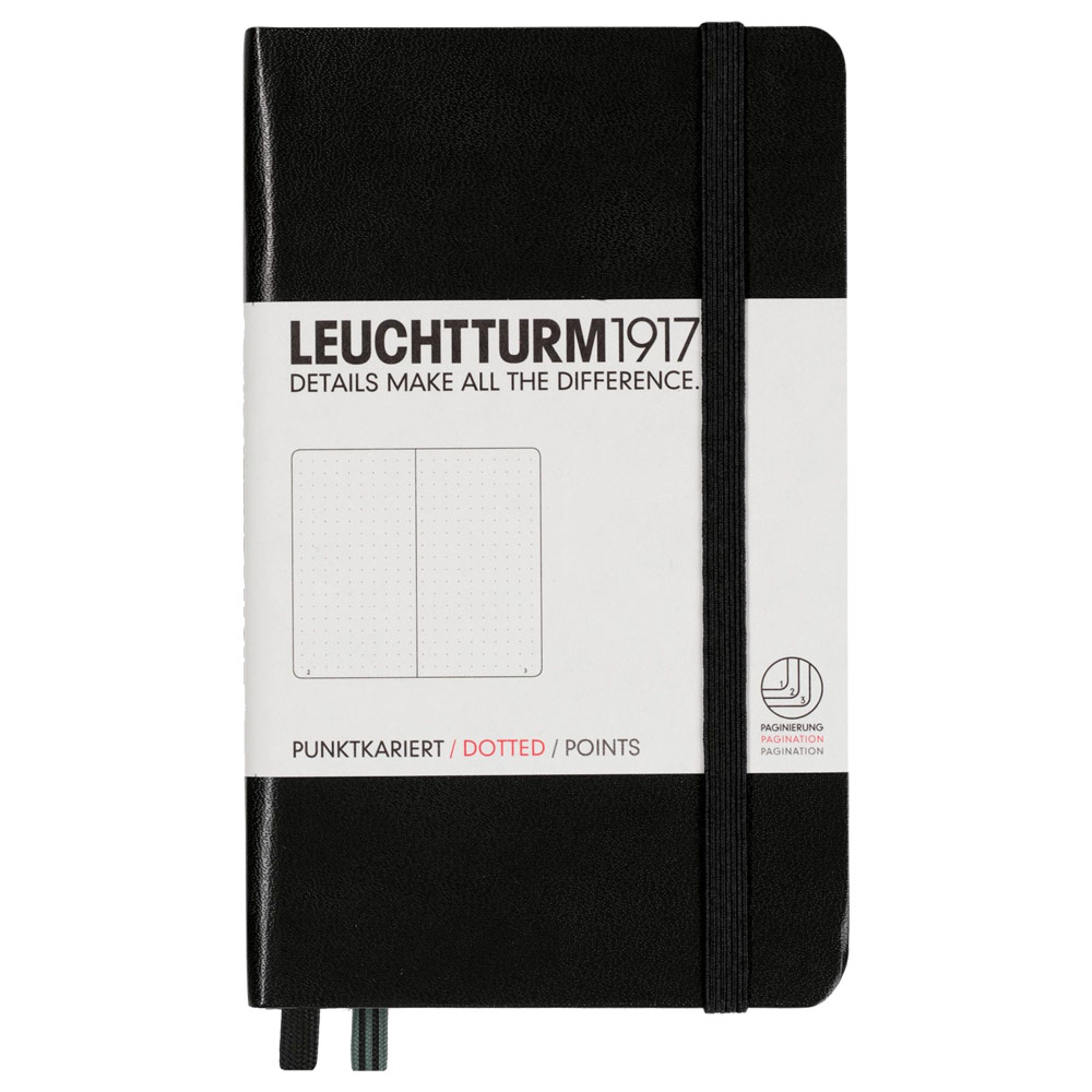 Leuchtturm1917 A6 Notebook Pocket Hardcover Dot 4.1"x5.8" Black
