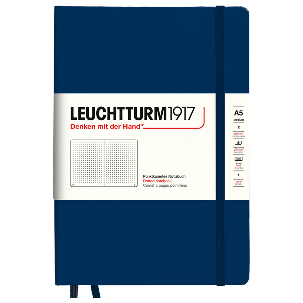 Leuchtturm1917 A5 Notebook Medium Hardcover Dot 5.8"x8.3" Navy