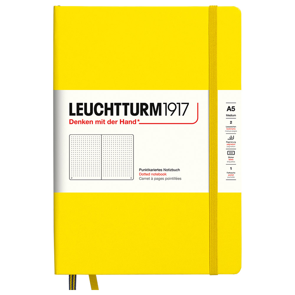 Leuchtturm1917 A5 Notebook Medium Hardcover Dot 5.8"x8.3" Lemon
