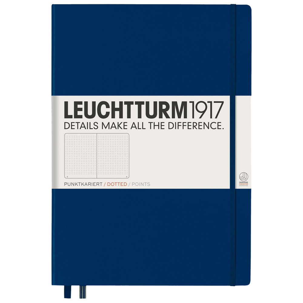 Leuchtturm1917 A4+ Notebook Master Hardcover Dot 8.75"x12.5" Navy