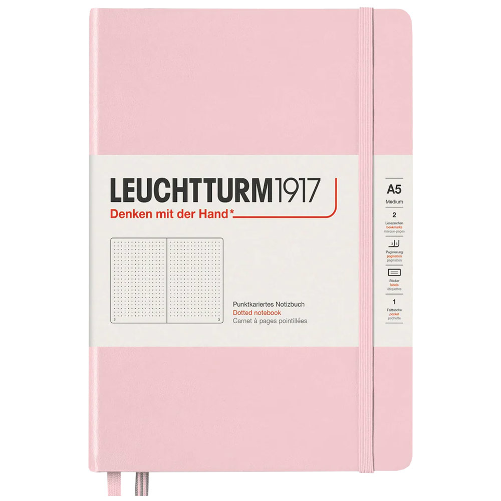 Leuchtturm1917 A5 Notebook Medium Hardcover Dot 5.8"x8.3" Powder