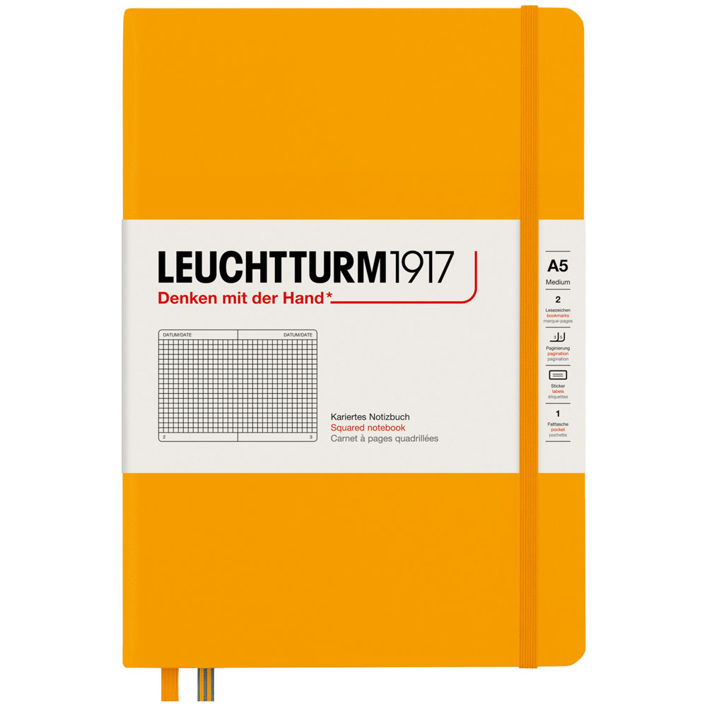 Leuchtturm1917 A5 Notebook Medium Hardcover Square 5.8"x8.3" Rising Sun