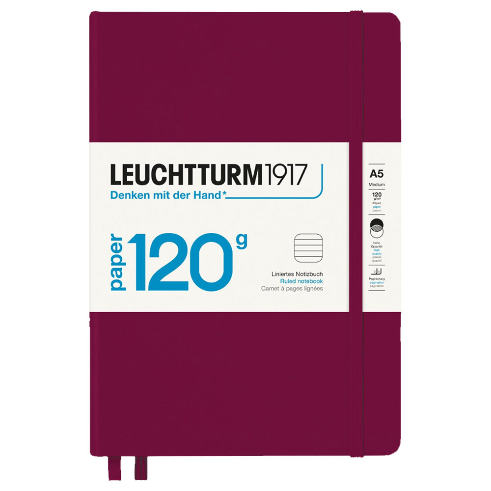 Leuchtturm1917 A5 Edition 120G Notebook Hardcover Ruled 5.8"x8.3" Port Red