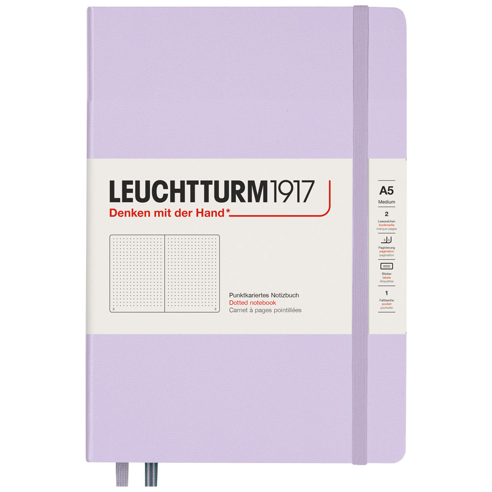 Leuchtturm1917 A5 Notebook Medium Hardcover Dot 5.8"x8.3"  Lilac