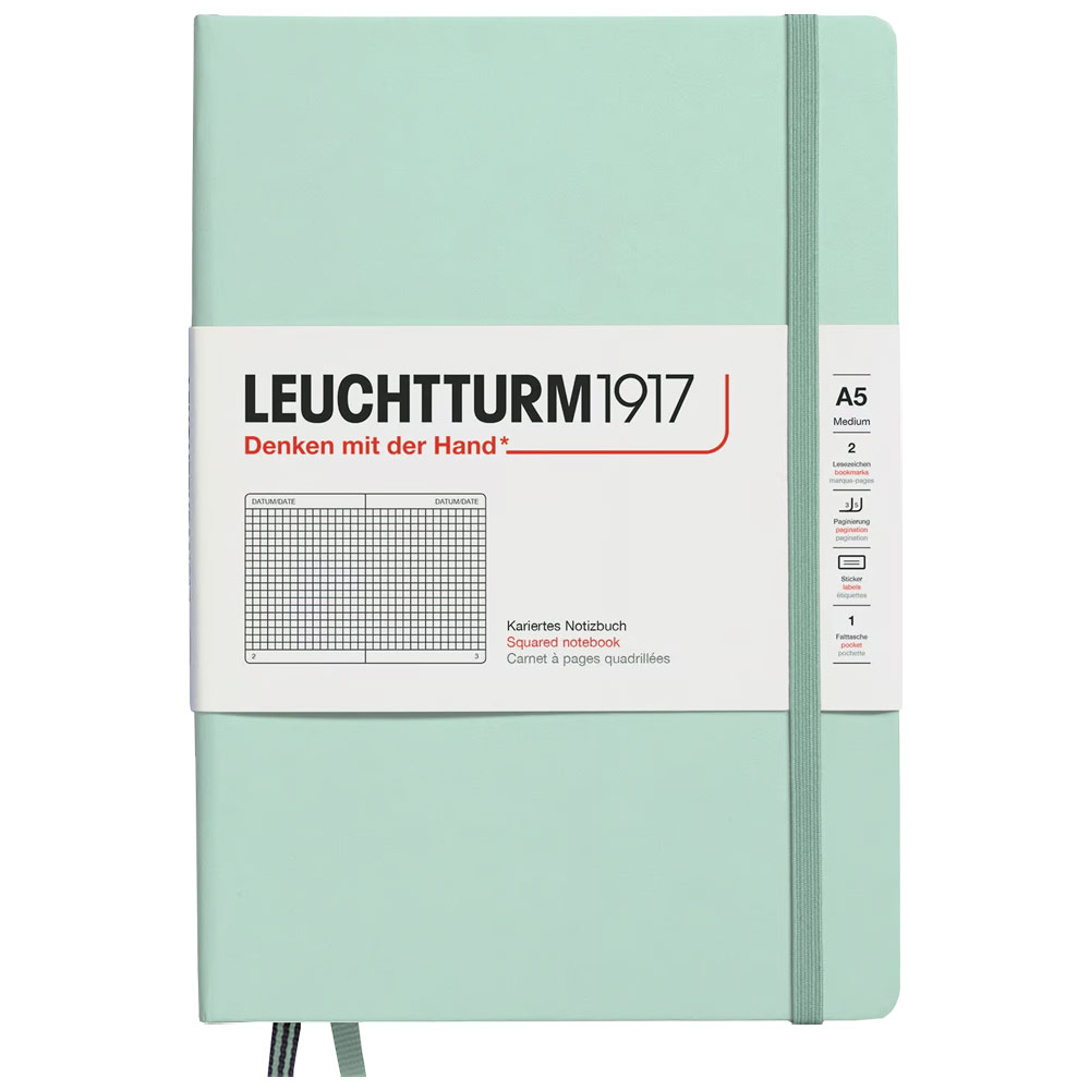 Leuchtturm1917 A5 Notebook Medium Hardcover Square 5.8"x8.3" Mint Green