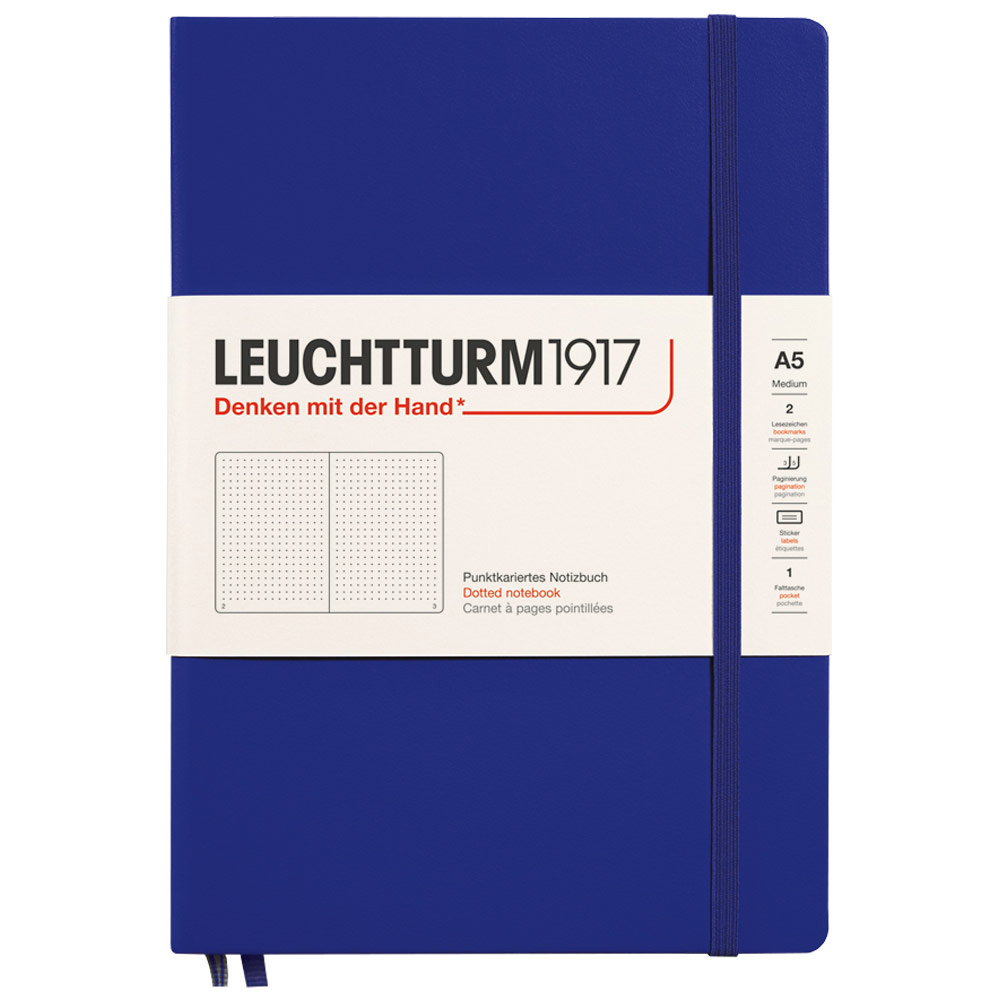 Leuchtturm1917 A5 Notebook Medium Hardcover Dot 5.8"x8.3" Ink