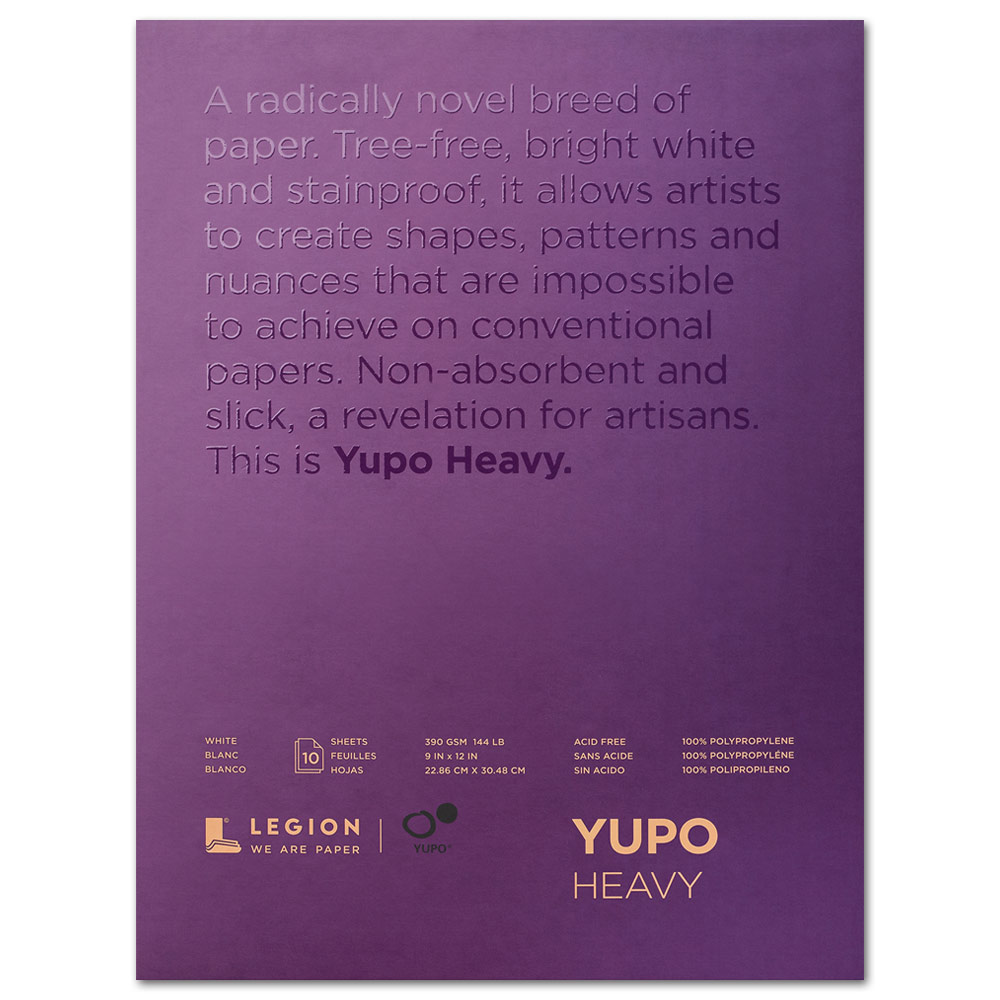 Legion Paper YUPO Heavy Paper Pad 144lb 10 Sheets 9"x12" White