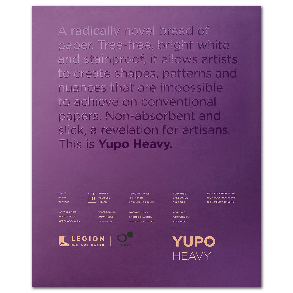 Legion Paper YUPO Heavy Paper Pad 144lb 10 Sheets 11"x14" White