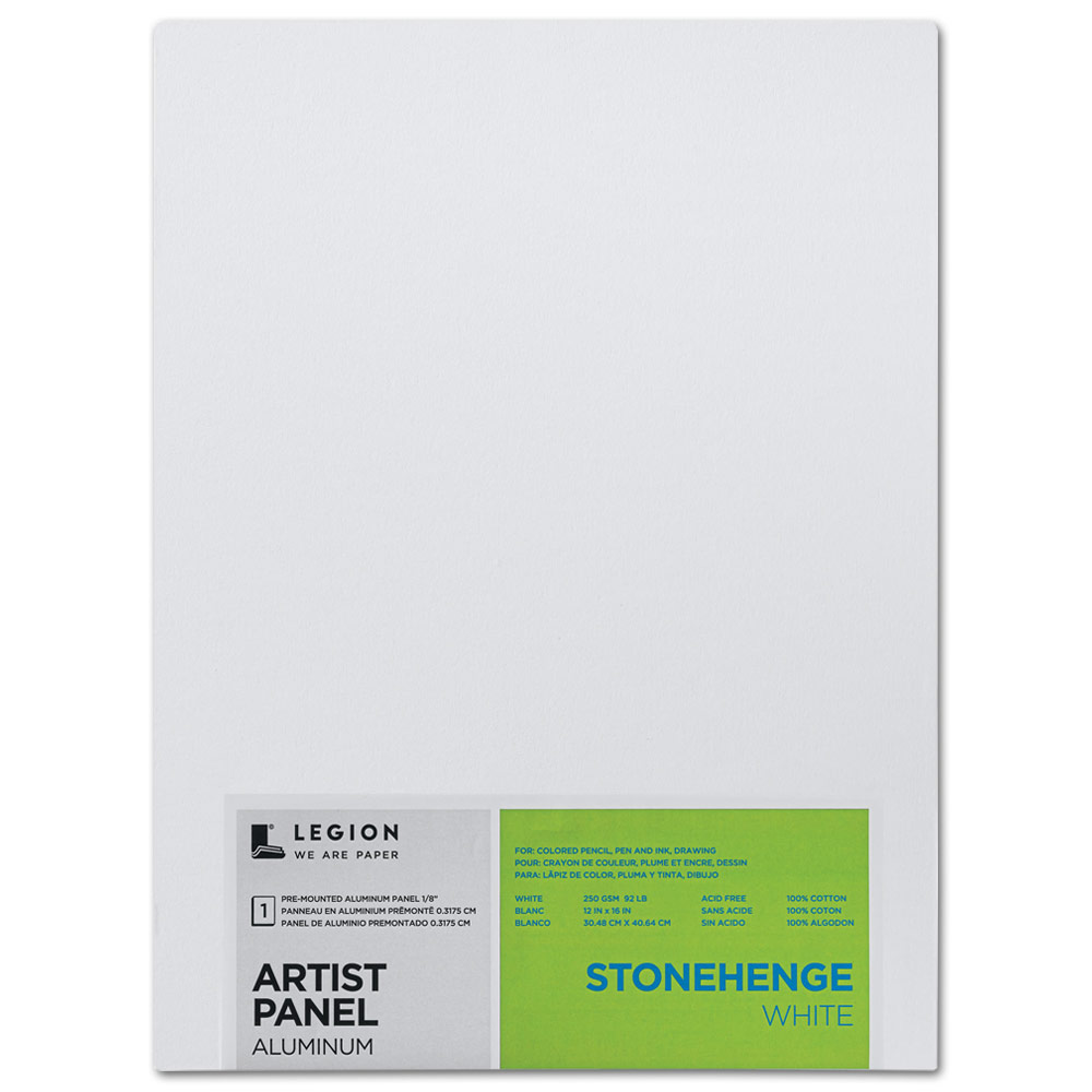 Legion Stonehenge Drawing Aluminum Artist Panel 12"x16" White