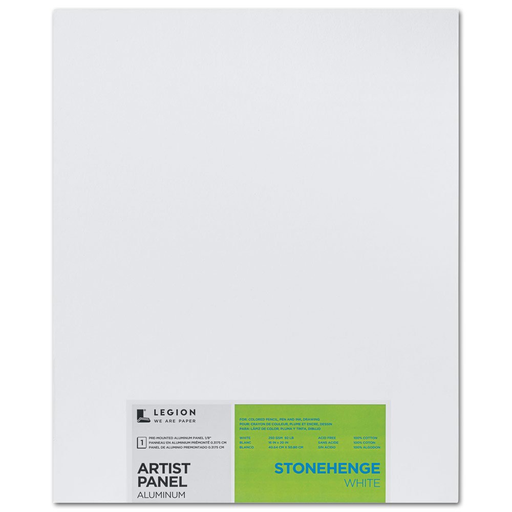 Legion Stonehenge Drawing Aluminum Artist Panel 16"x20" White