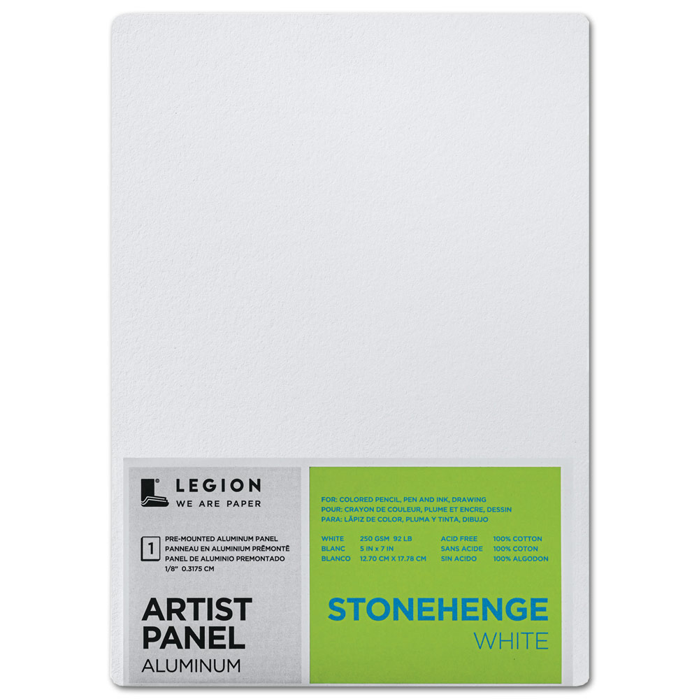 Legion Stonehenge Drawing Aluminum Artist Panel 5"x7" White