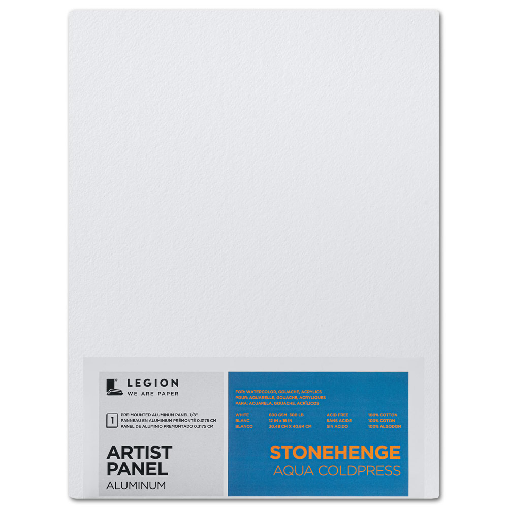Legion Stonehenge Aqua Cold Press Aluminum Artist Panel 12"x16" White