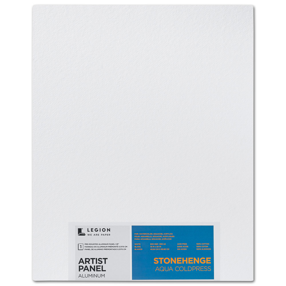 Legion Stonehenge Aqua Cold Press Aluminum Artist Panel 16"x20" White
