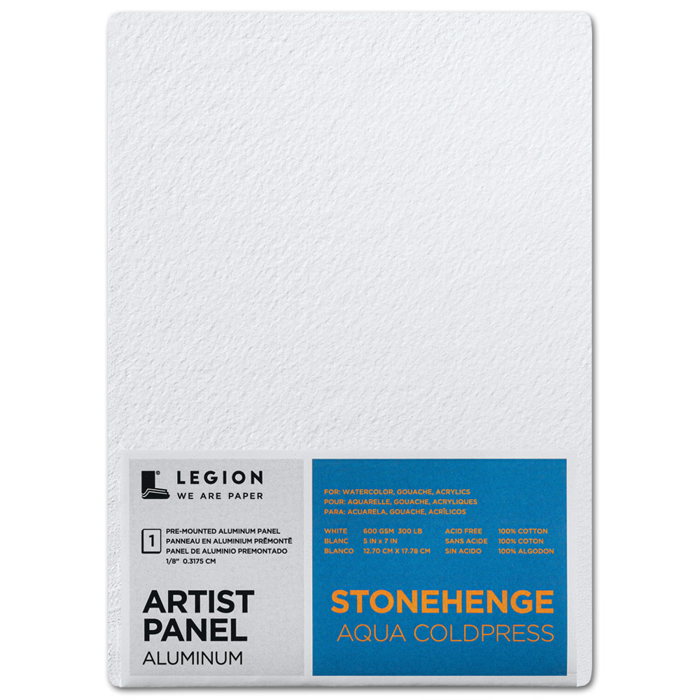 Legion Stonehenge Aqua Cold Press Aluminum Artist Panel 5"x7" White