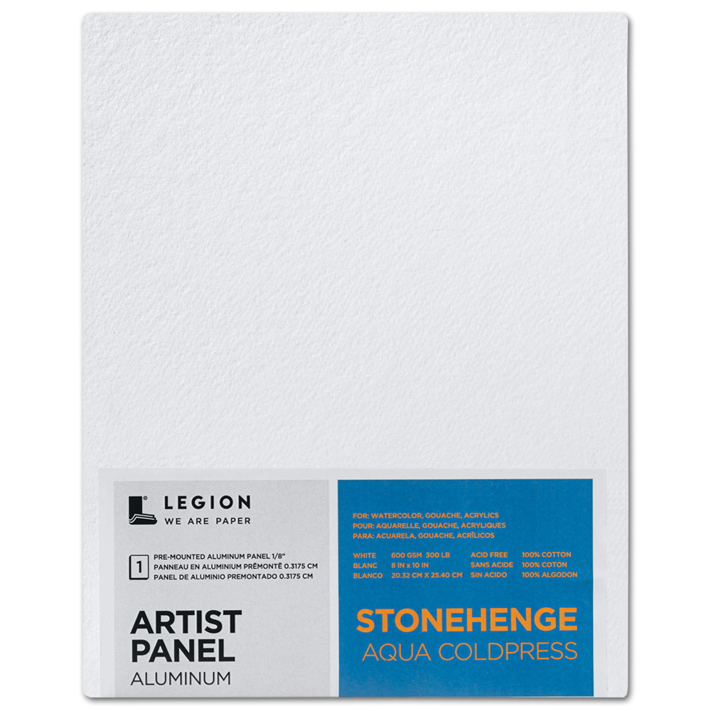 Legion Stonehenge Aqua Cold Press Aluminum Artist Panel 8"x10" White