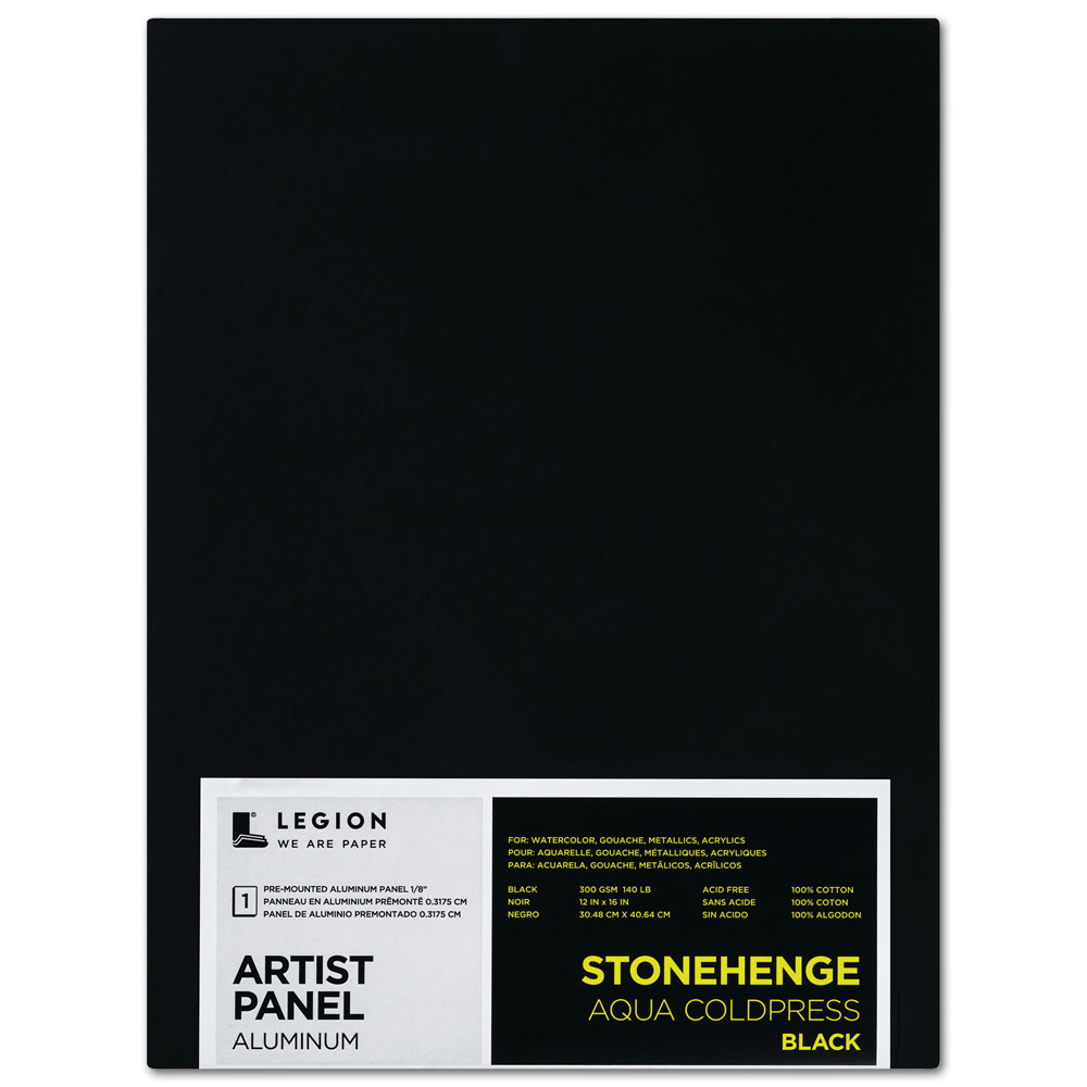 Legion Stonehenge Aqua Cold Press Aluminum Artist Panel 12"x16" Black