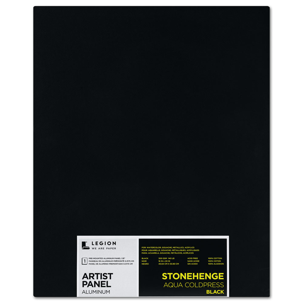 Legion Stonehenge Aqua Cold Press Aluminum Artist Panel 16"x20" Black