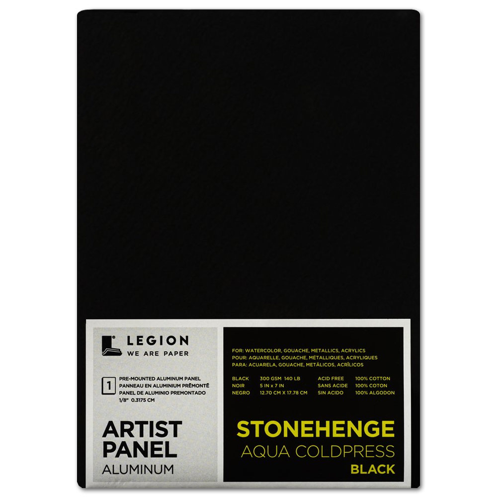 Legion Stonehenge Aqua Cold Press Aluminum Artist Panel 5"x7" Black