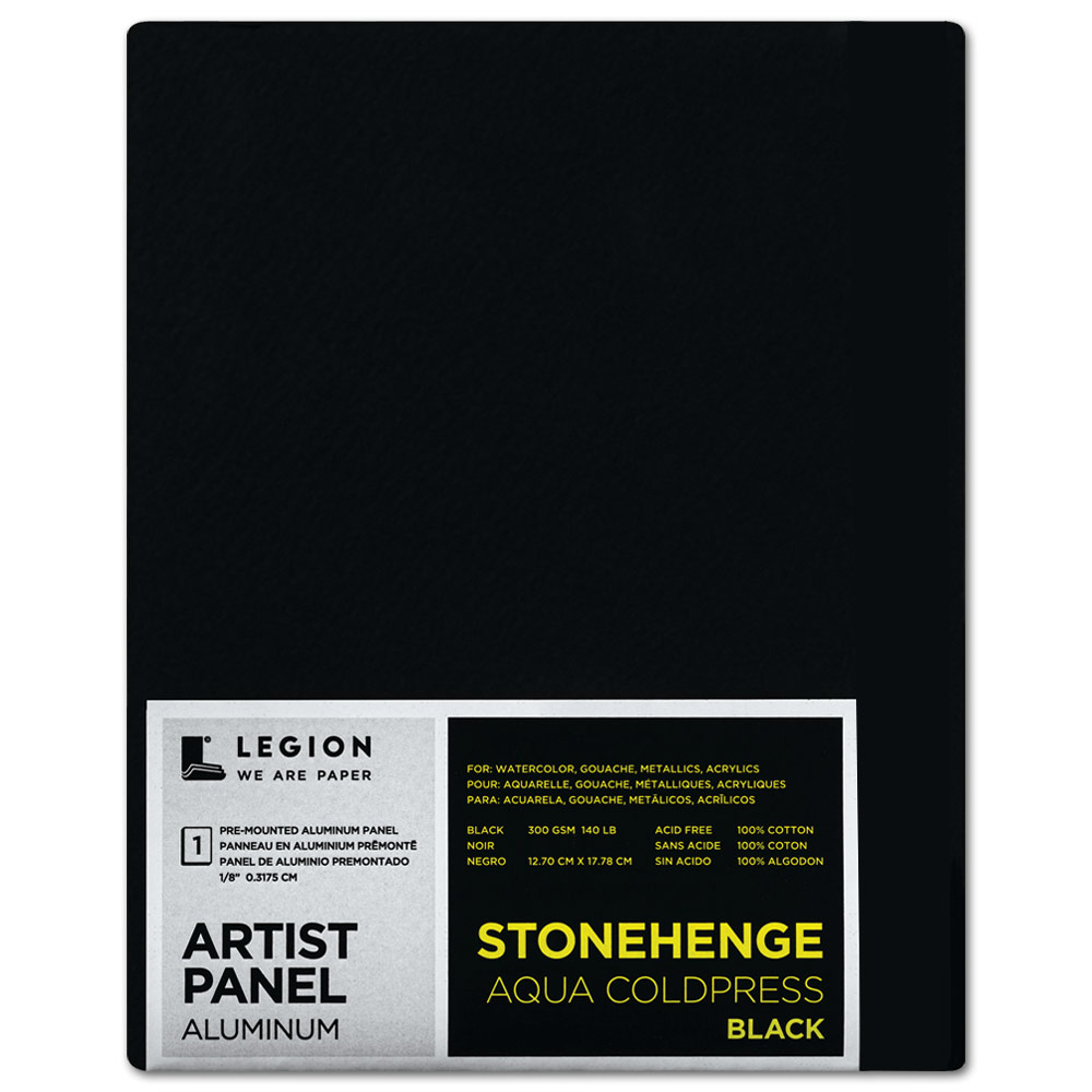 Legion Stonehenge Aqua Cold Press Aluminum Artist Panel 8"x10" Black