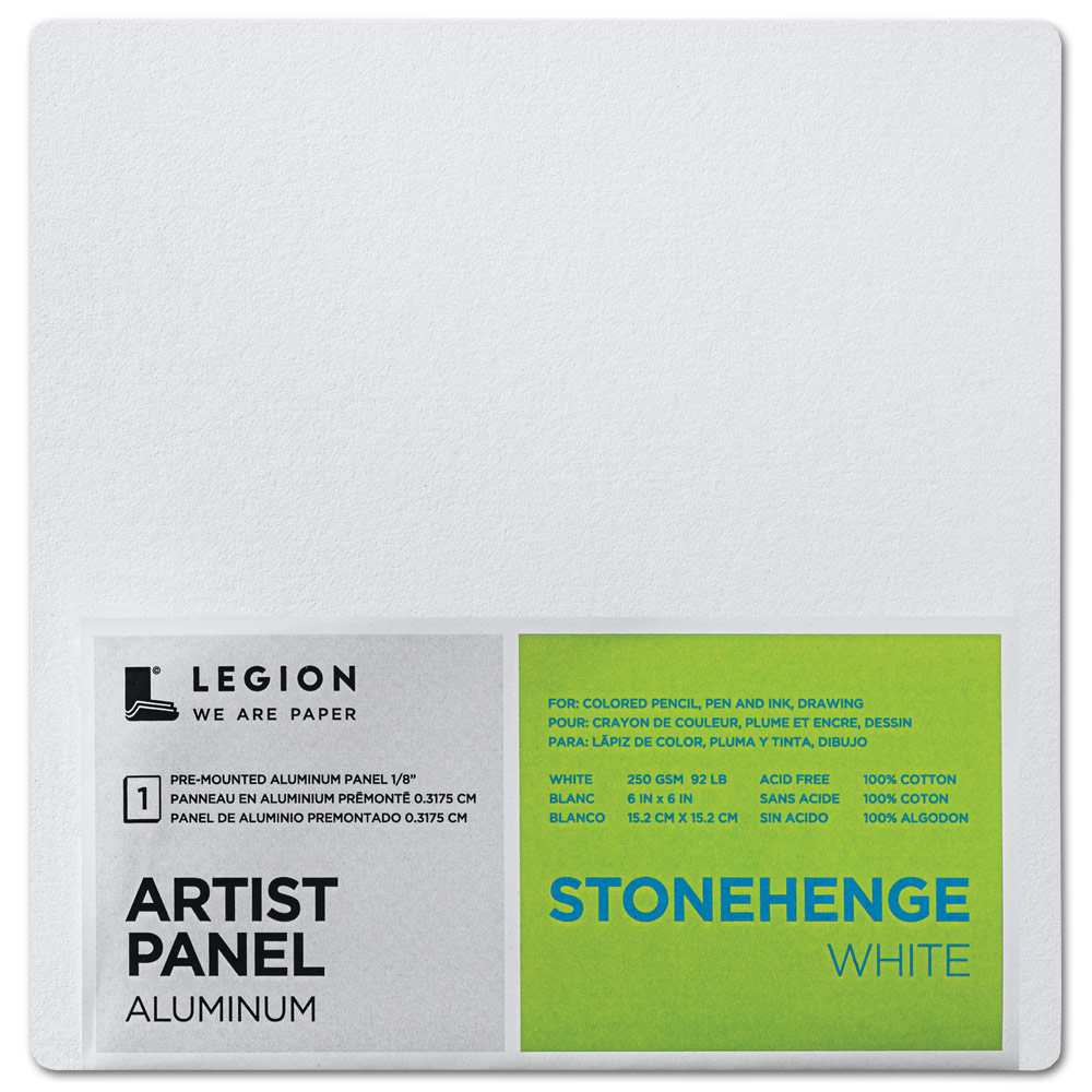 Legion Stonehenge Drawing Aluminum Artist Panel 6"x6" White