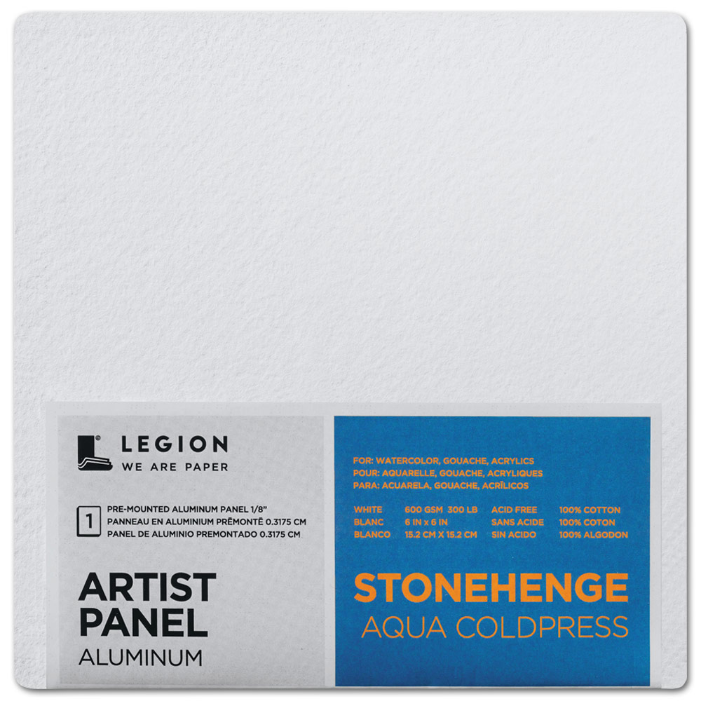 Legion Stonehenge Aqua Cold Press Aluminum Artist Panel 6"x6" White