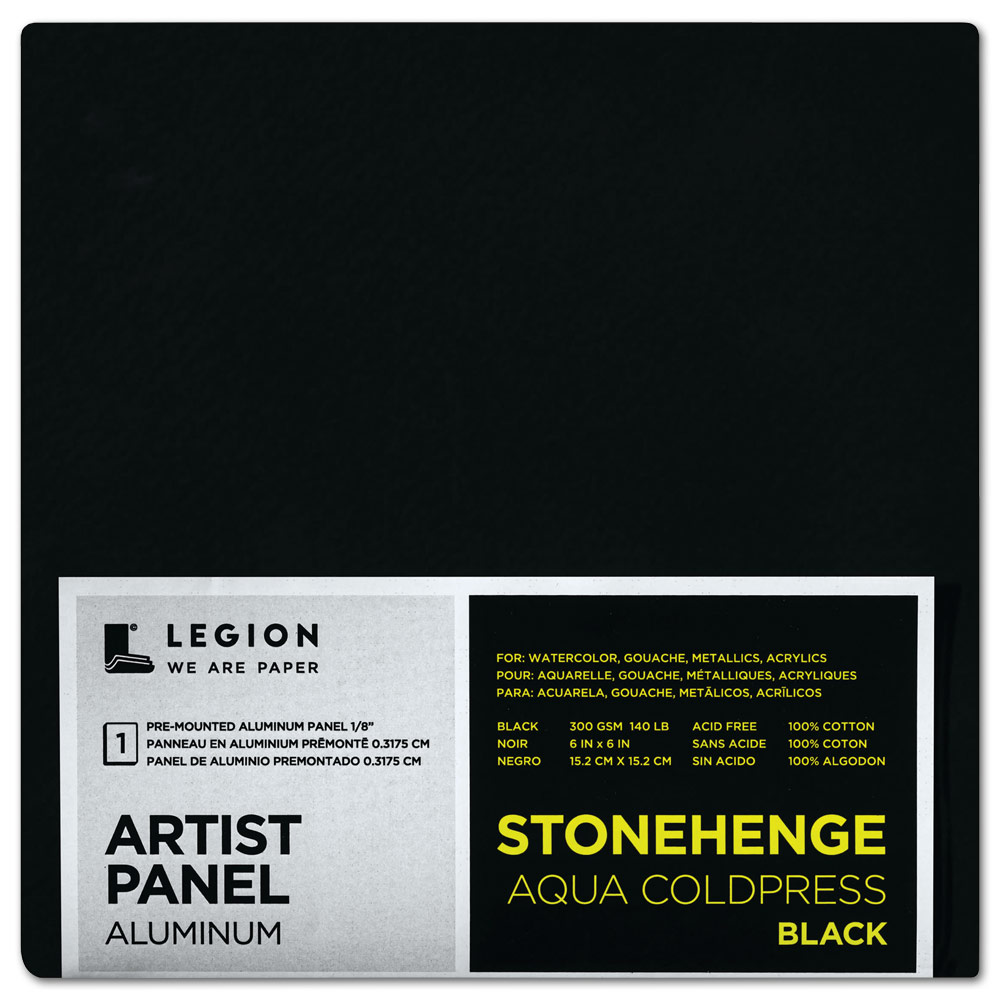 Legion Stonehenge Aqua Cold Press Aluminum Artist Panel 6"x6" Black