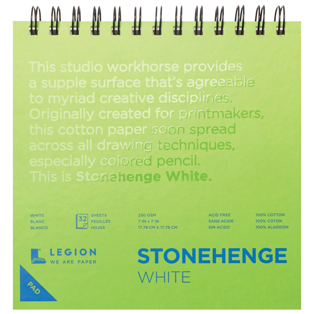 Legion Stonehenge Paper Spiral Pad 7"x7" White