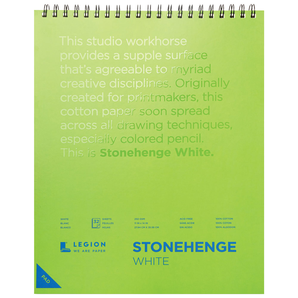 Legion Stonehenge Paper Spiral Pad 11"x14" White