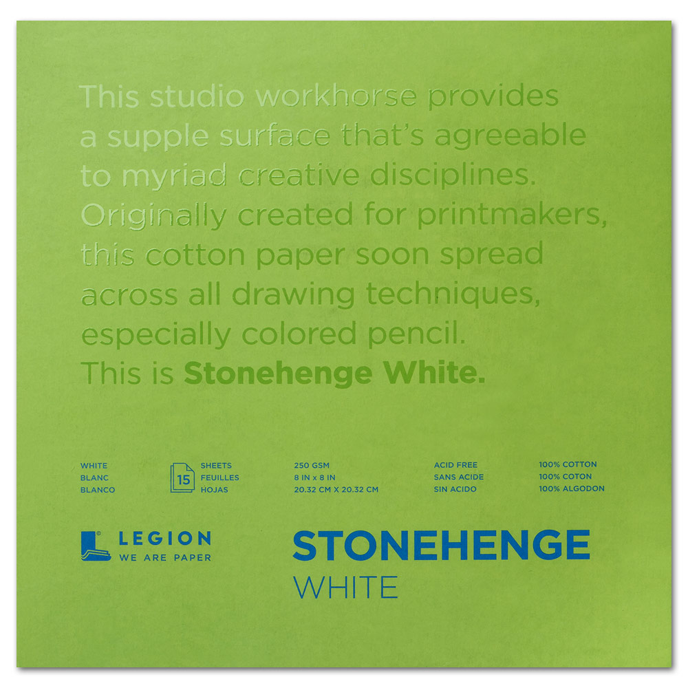 Legion Stonehenge Paper Pad 250gsm 15 Sheets 8"x8" White