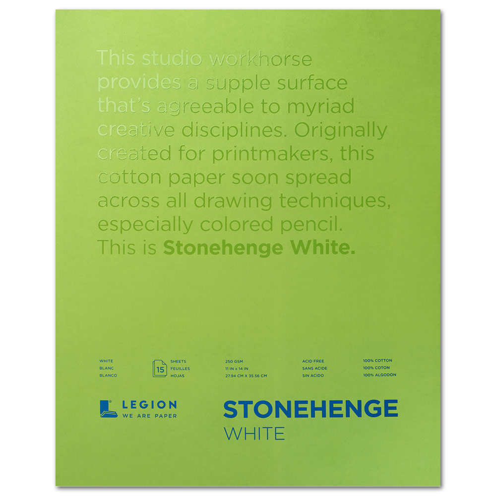 Legion Stonehenge Paper Pad 250gsm 15 Sheets 11"x14" White