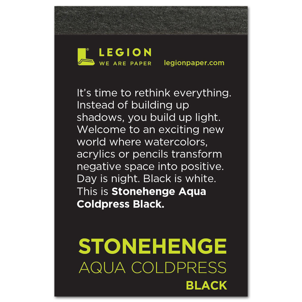Legion Stonehenge Aqua Black Paper 140lb 2.5"x3.75" Cold Press