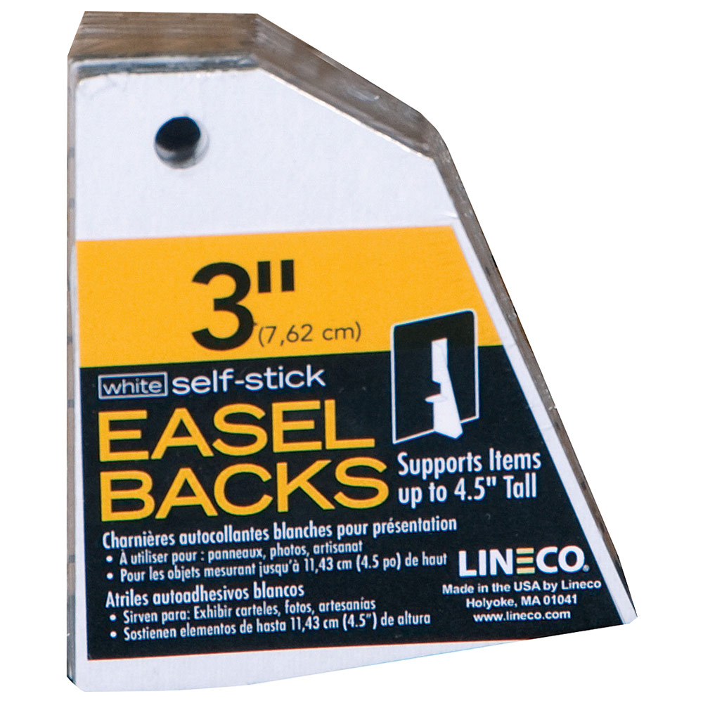 Lineco Self-Adhesive Single-Wing Easel Back 25 Pack 3" White