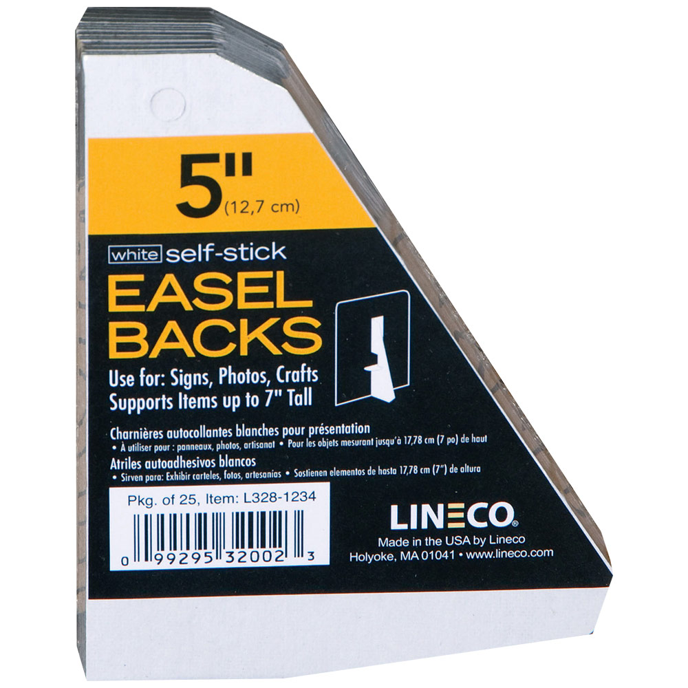 Lineco Self-Adhesive Single-Wing Easel Back 25 Pack 5" White