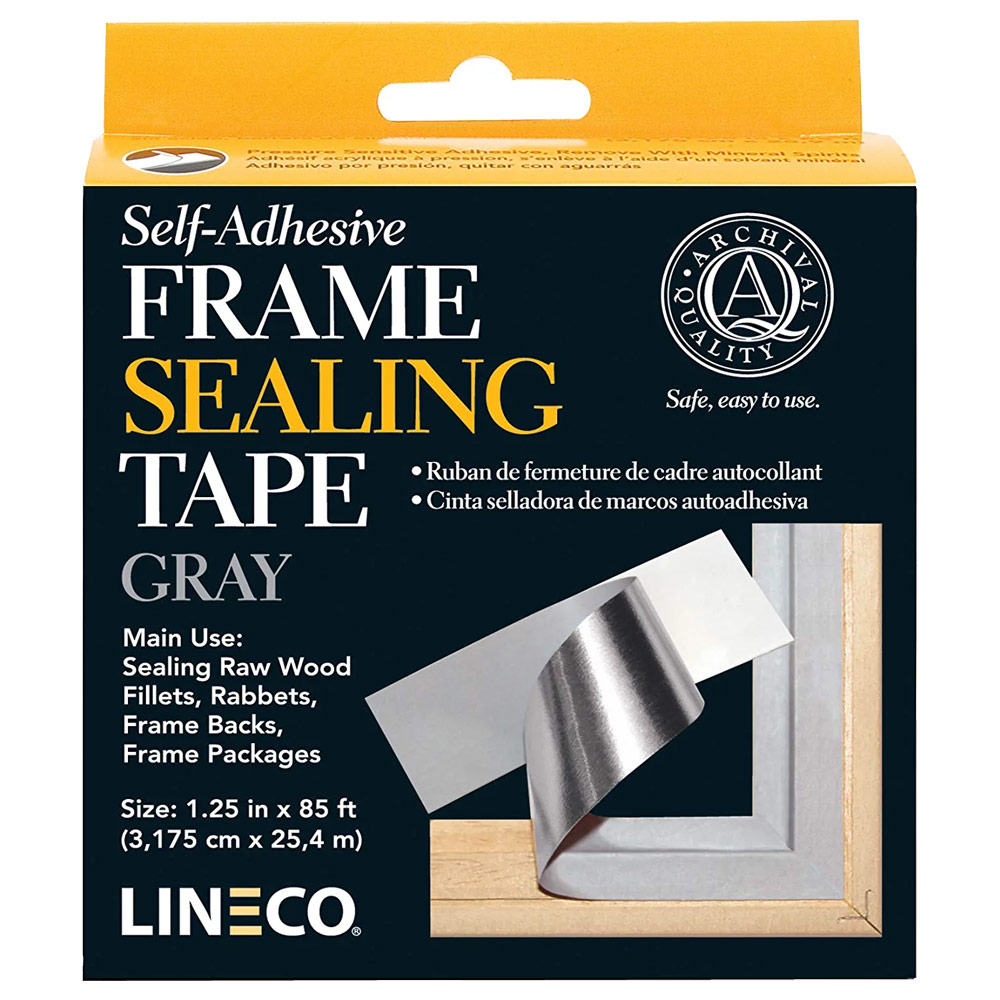 Lineco Self-Adhesive Foil Back Frame Sealing Tape 1.25"x85ft Gray