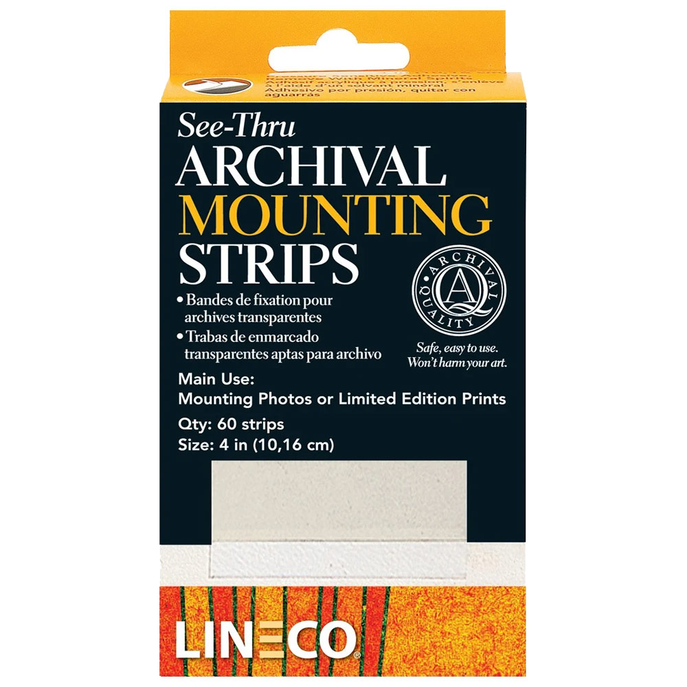 Lineco See-Thru Archival Mounting Strips 60 Pack 4"