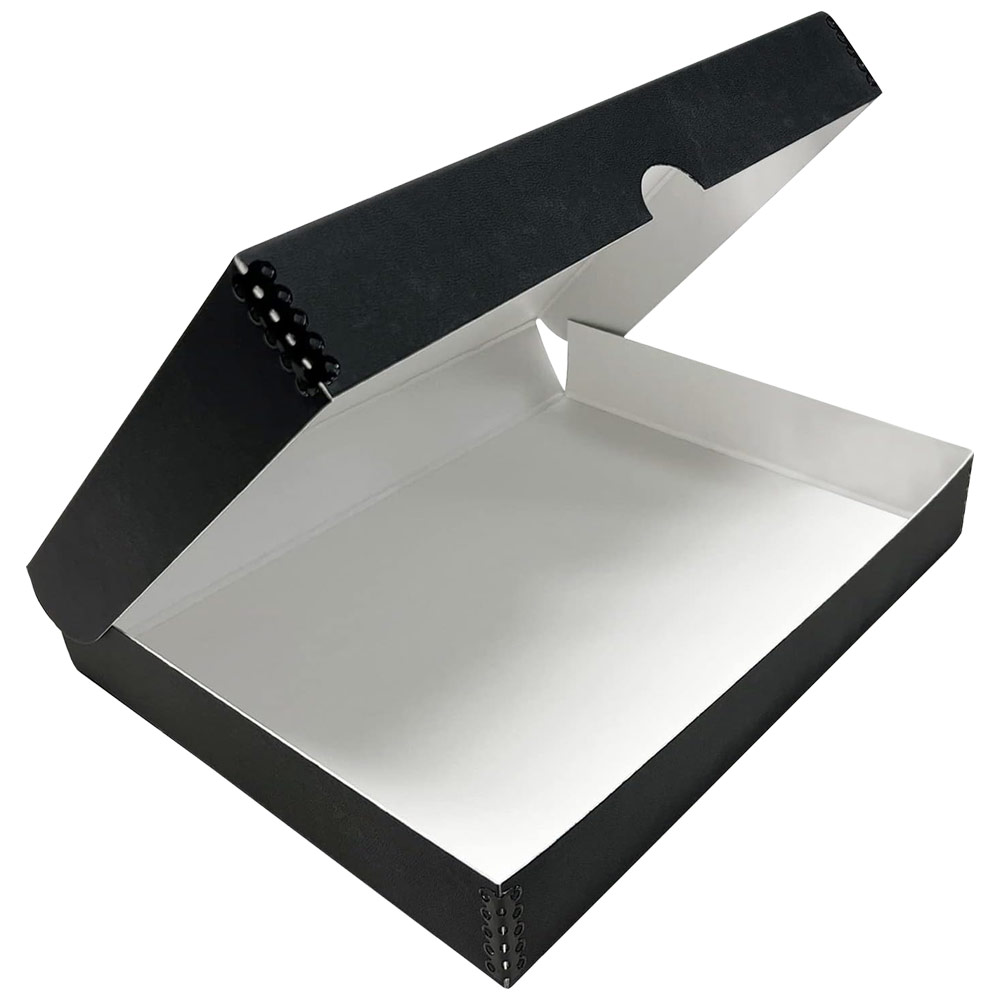 Lineco Clamshell Folio Faux Leather Storage Box 9"x12" Black