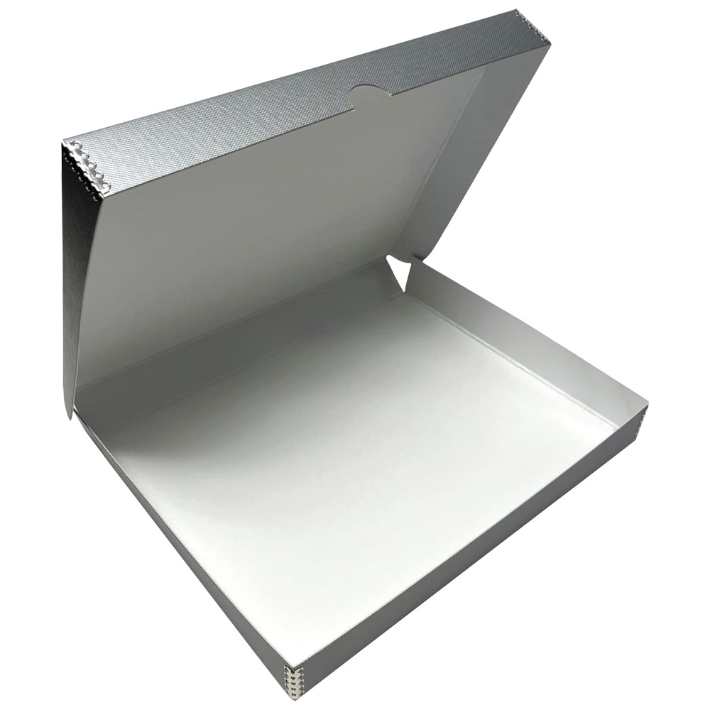 Lineco Clamshell Folio Textured Metallic Storage Box 11"x14" Silver