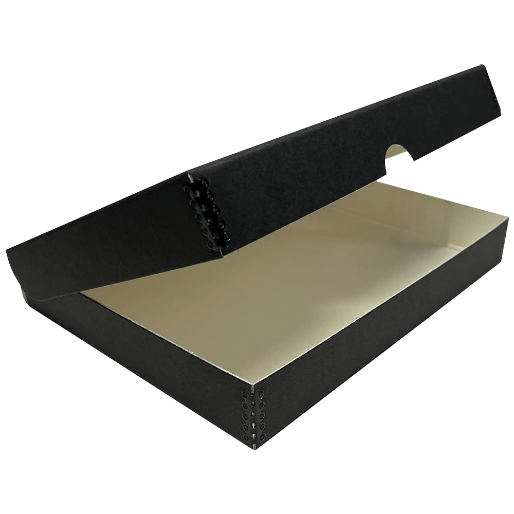 Lineco Clamshell Folio Textured Metallic Storage Box 9"x12" Black