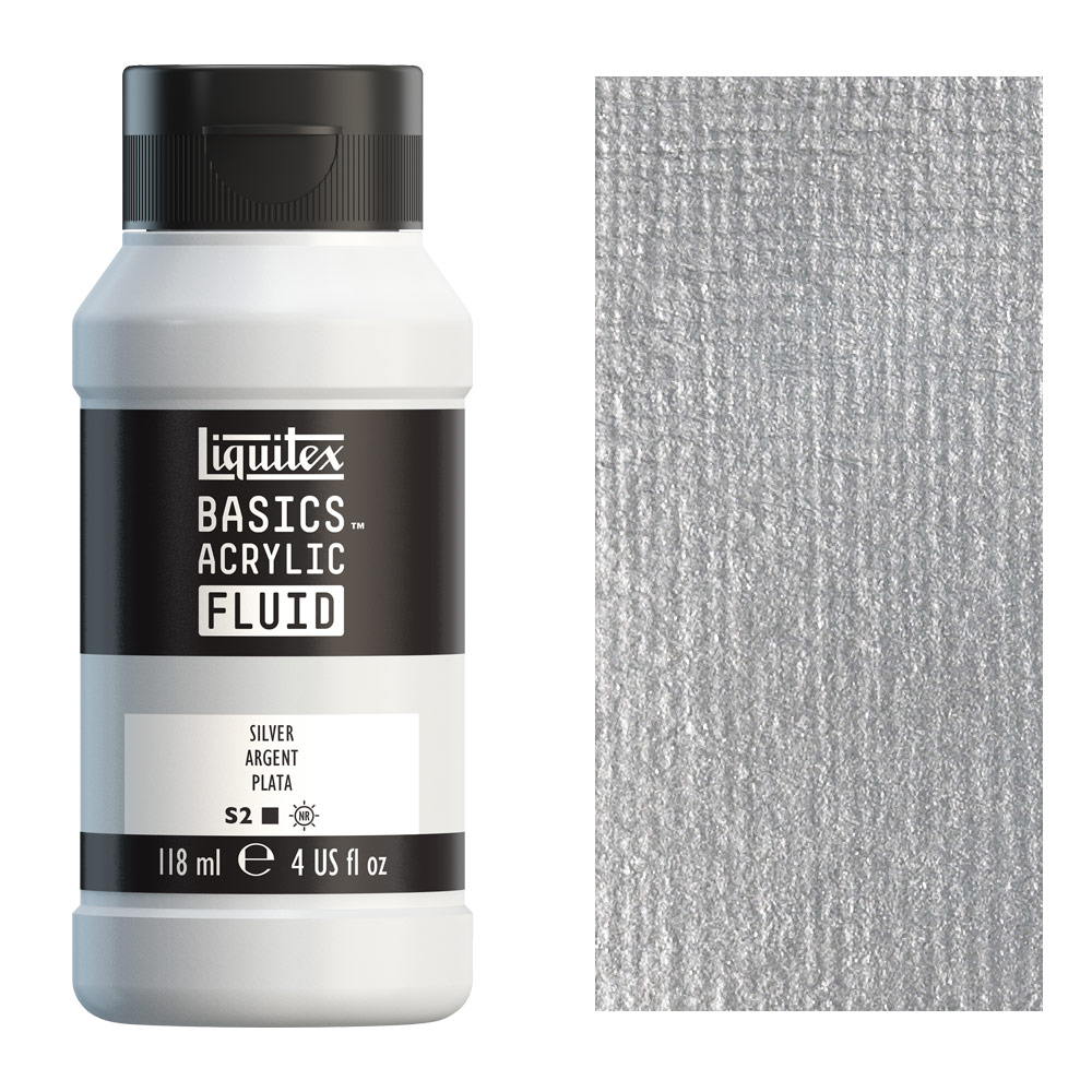 Liquitex Basics Acrylic Fluid 118ml Silver