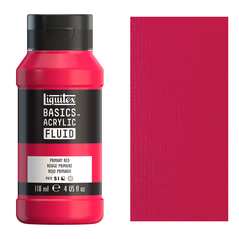 Liquitex Basics Acrylic Fluid 118ml Primary Red